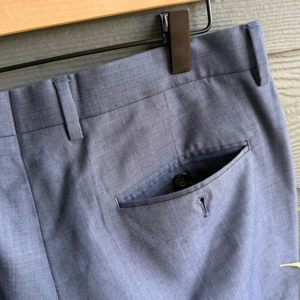 J.Crew Ludlow Slim Dress Pants Mens 32x32 Blue 100%‎ Wool Trousers Business